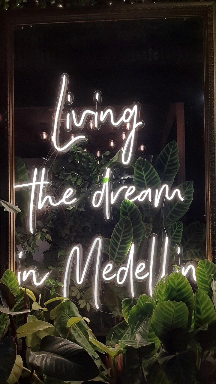 Living the dream in Medellín neon sign